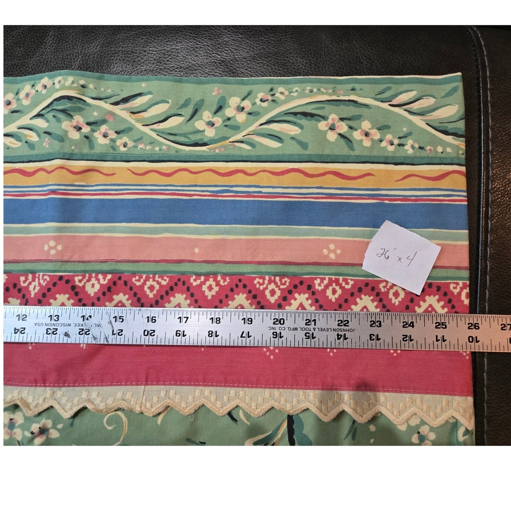 Unbranded Floral‎ Valance Green Pink Vintage Cottagecore 26x18 Good - Picture 6 of 12